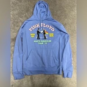 Pink Floyd Wish You Were Here North American Tour '75 Lt Blue Hoodie M (38-40)